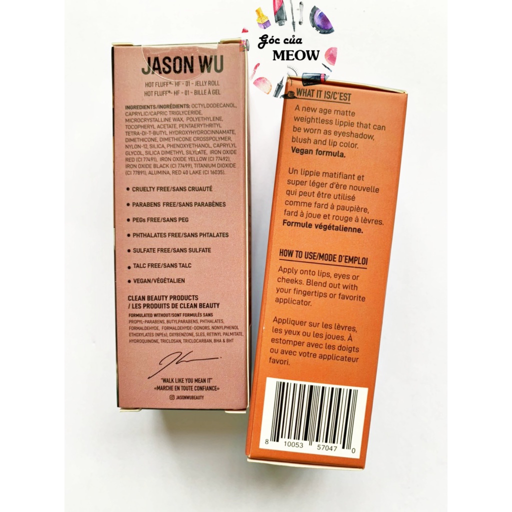 Son lì Jason Wu Hot Fluff For Lips, Eyes and Cheeks dùng cho môi, màu mắt và má