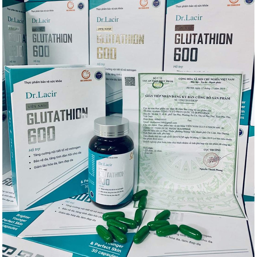 Viên Uống Trắng Da Mờ Nám GLUTATHIONE 600 Dr LACIR | Thế Giới Skin Care
