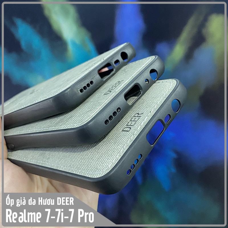 Ốp lưng giả da con hươu DEER - Nhựa dẻo TPU cho Realme 7 - Realme 7i - Realme 7 Pro