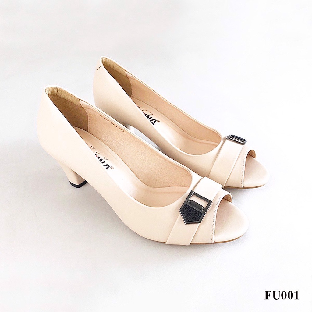 Giày Cao Gót Nữ FUJIWA - FU001. Đế Cao 5cm. Da Tổng Hợp Cao Cấp. Form Chuẩn Size. Size:  35, 36, 37, 38, 39