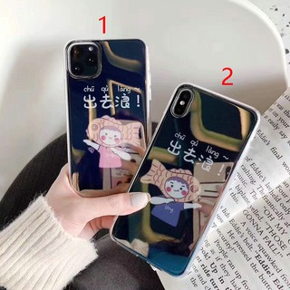 Ốp lưng iphone 11 11pro 11pro max Cute Girl Soft Mirror