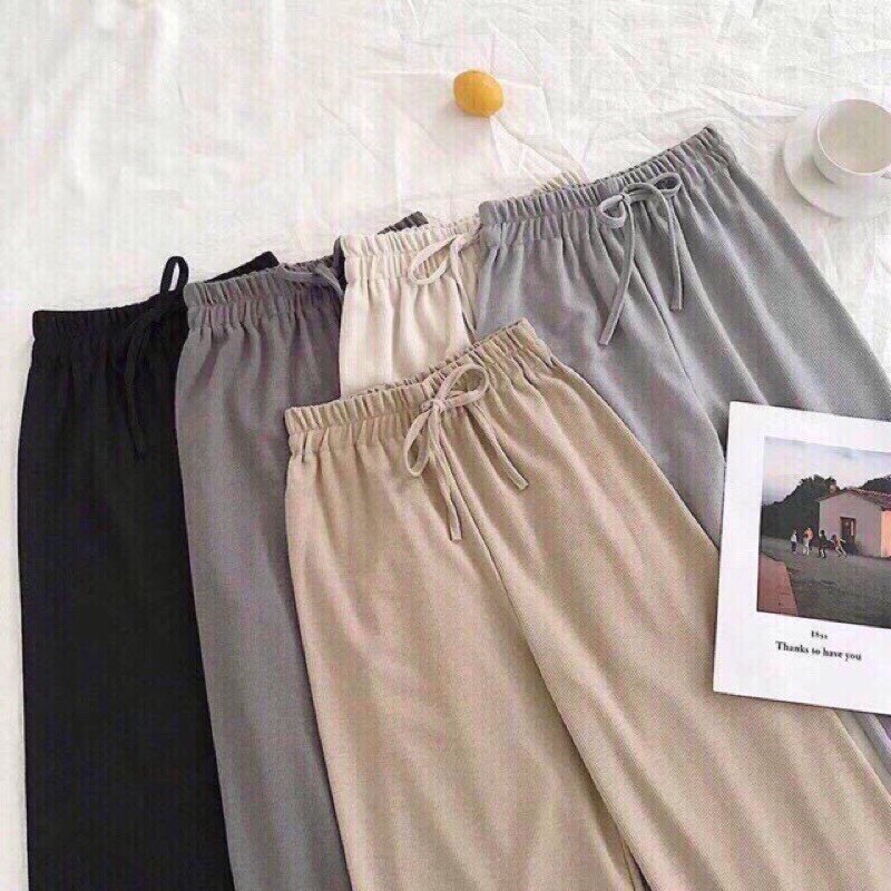 Quần Culottes 💕 Quần Ống Rộng Nữ Chất Vải Gân Tăm Mát Lạnh