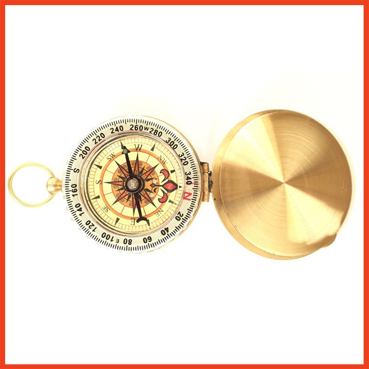 La bàn Compass bỏ túi dã ngoại chất liệu đồng thau