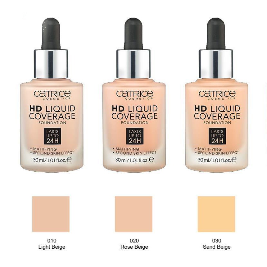 Kem Nền Kiềm Dầu Catrice 24H HD Liquid Coverage Foundation Che Phủ Tốt Chính Hãng