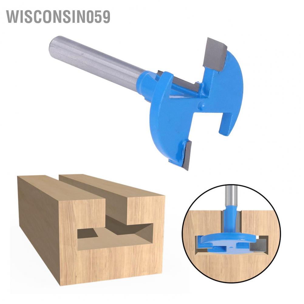 Wisconsin059 Router Bit T Track 1/4in Round Shank Grooving Cutter Cutting Tool for Woodworking