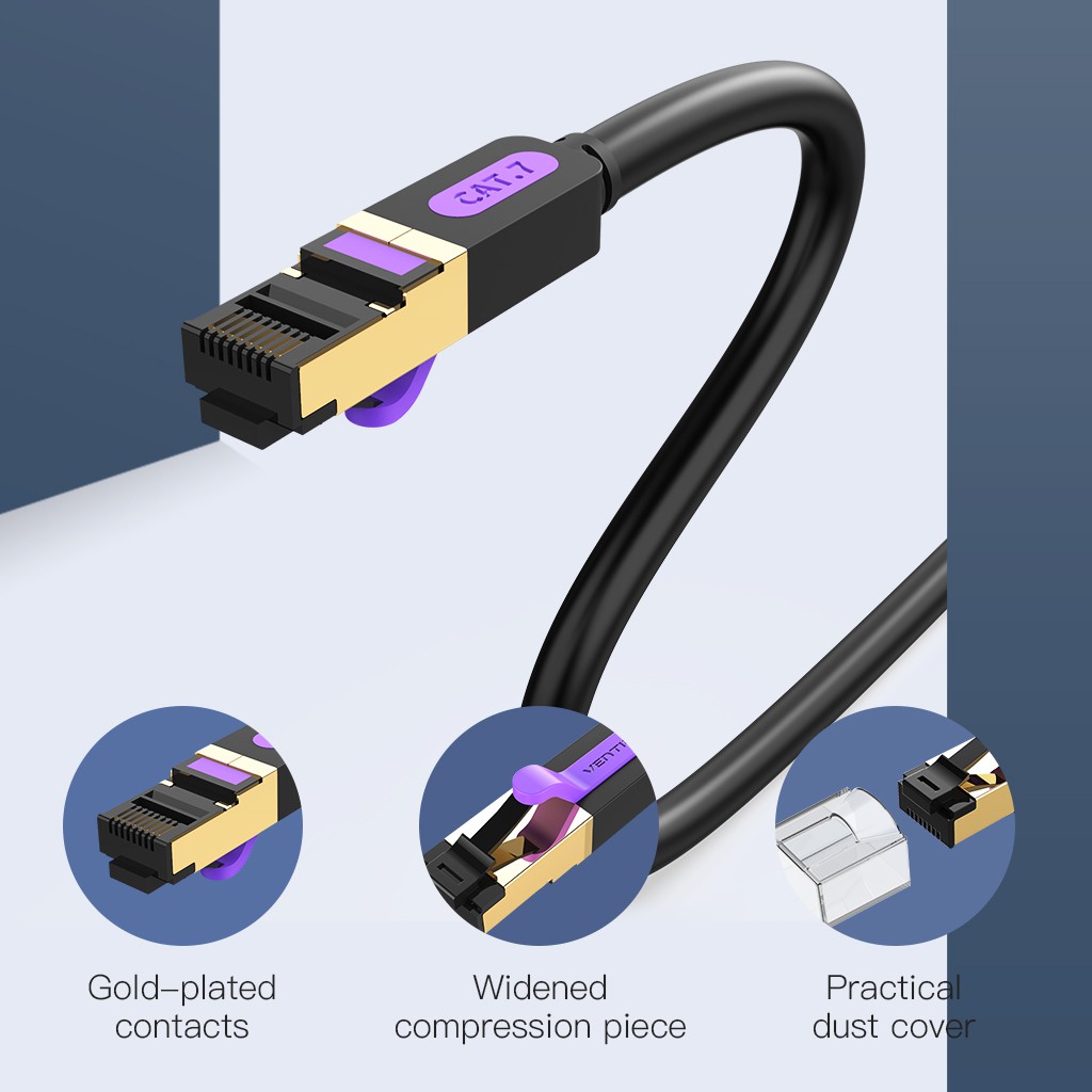 Dây cáp mạng VENTION LAN 10Gbps RJ45 SSTP CAT7 tốc độ cao