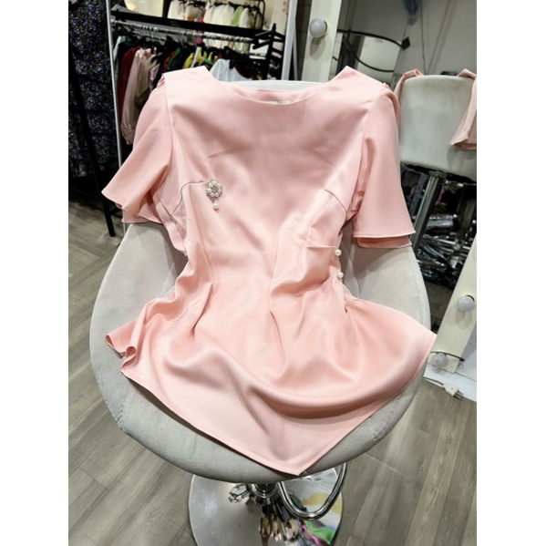 Hình thật - Áo kiểu lụa tay cánh tiên eo đính ngọc ❤️FREESHIP❤️áo thiết kế nhiều màu nhiều size chất siêu mát, dày mịn