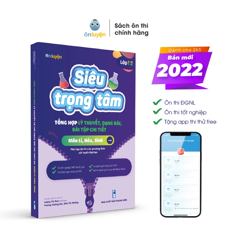 Sách SIÊU TRỌNG TÂM LỚP 12 môn Lí, Hóa, Sinh - Nhà sách Ôn luyện