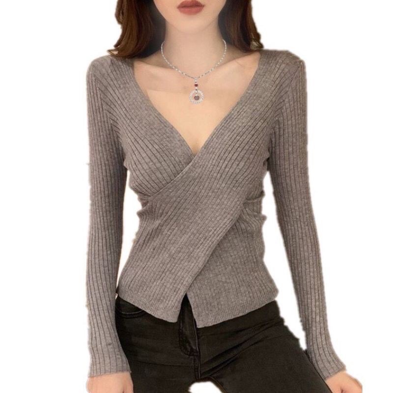 XẢ ÁO LEN KIỂU LẺ MÀU, Áo len nữ dài tay trễ vai dệt kim nhiều phong cách hàn quốc thu đông G-4.2 | BigBuy360 - bigbuy360.vn