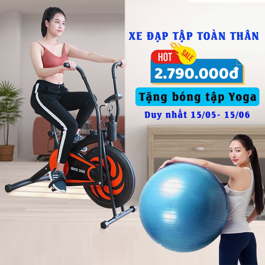 Xe đạp tập thể dục tại nhà MOFIT MO 2060 Xe đạp tập gym tại chỗ đa năng có đồng hồ điện tử - Bảo Hành 12 Tháng