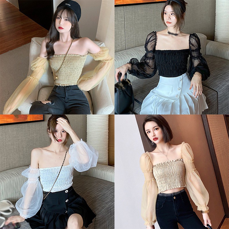 Áo Nữ Tay Dài Trễ Vai Thời Trang Quyến Rũ