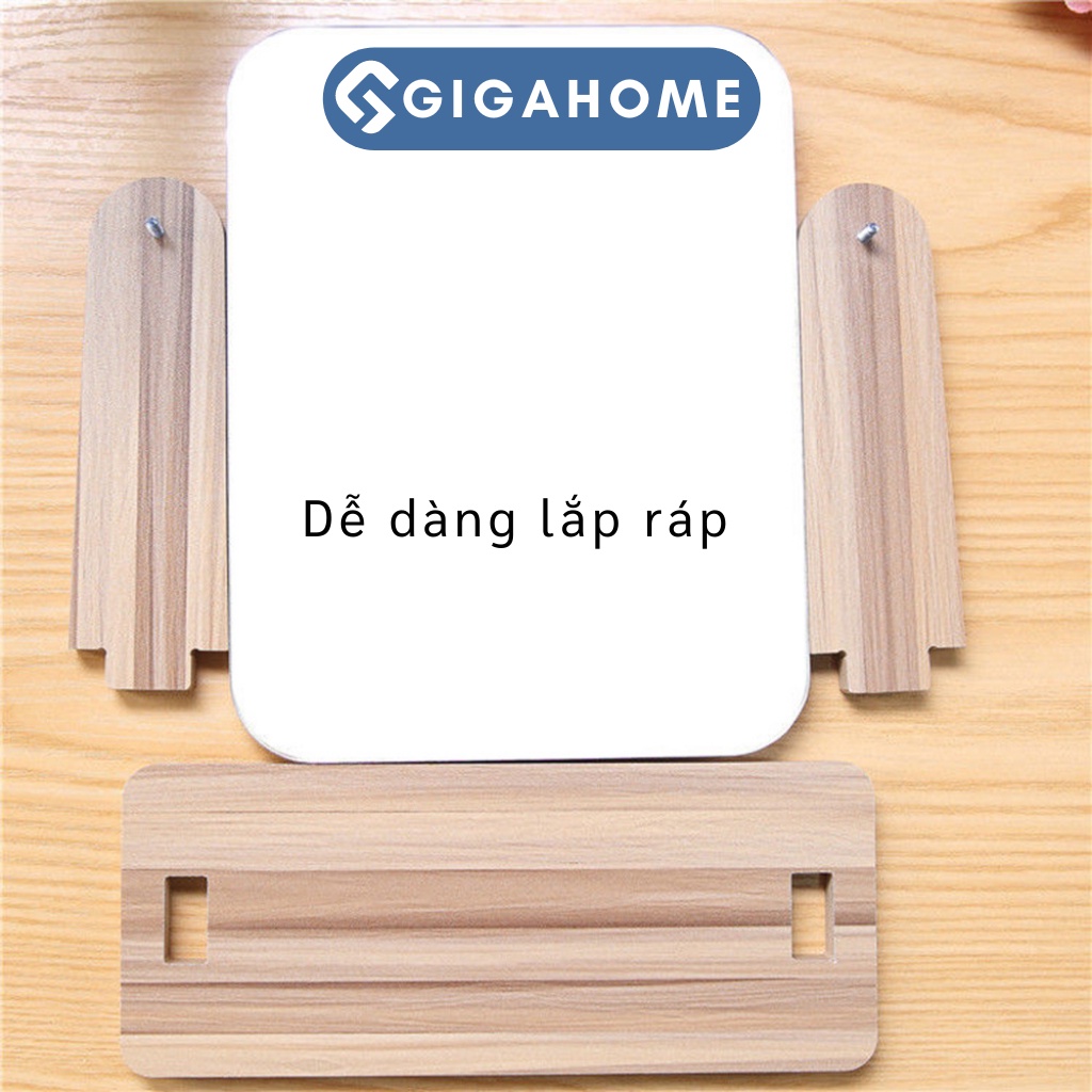 Gương Trang Điểm Để Bàn GIGAHOME Khung Gỗ Mini Decor Phòng 1056