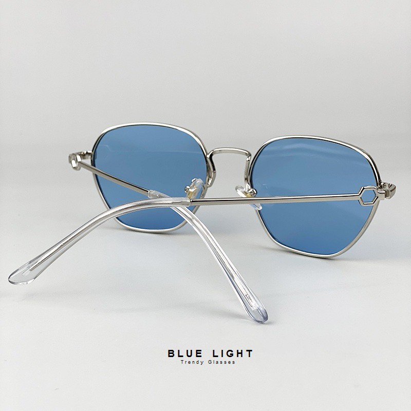 Kính Râm Kính Mát Nam Nữ Mắt Màu Đen, Vàng, Xanh Dương, Tráng Gương Bạc Gọng Kim Loại VIền Dày - BLUE LIGHT SHOP | BigBuy360 - bigbuy360.vn