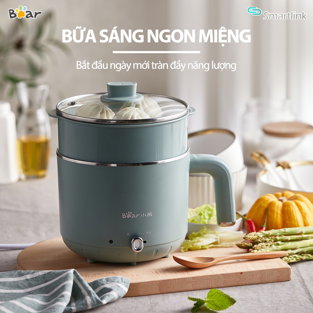 [Mã ELHADEV giảm 4% đơn 300K] Nồi lẩu và hấp đa năng 1.2L Bear DRG-D12M5 - Hàng chính hãng