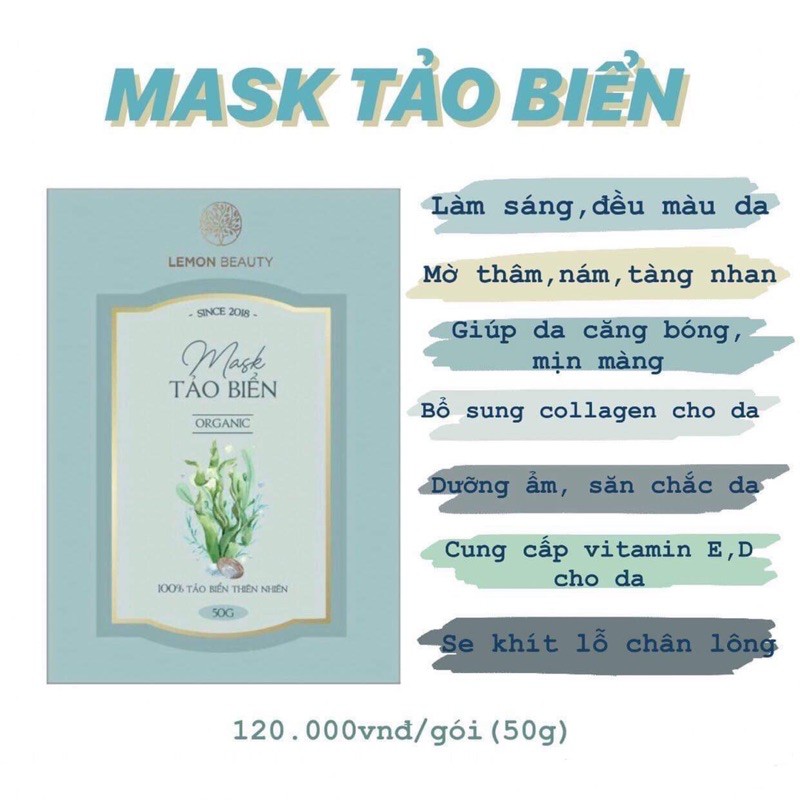 Lemon Mask - Mặt nạ khổ qua rừng/ mặt nạ tảo biển/ mặt nạ sữa dê non