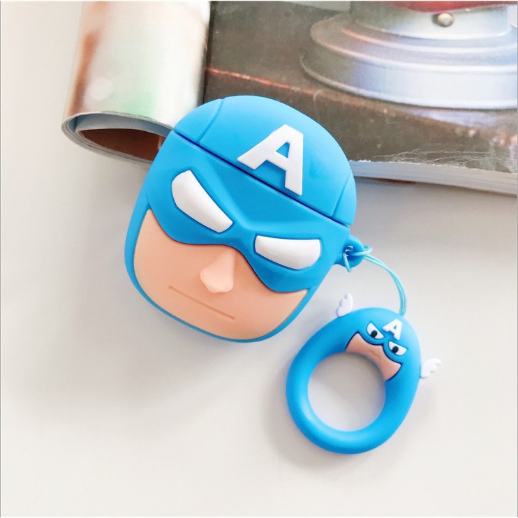 Vỏ Ốp Super Hero Airpod Airpods bảo vệ bao đựng tai nghe bluetooth 1/2/Pro/i12/i9/i7/tws chống va đập