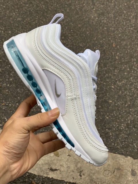 GIÀY AIR MAX97 ( TRẮNG ĐẾ KHÍ XANH - FULL BOX TẶNG KÈM MÓC KHÓA)