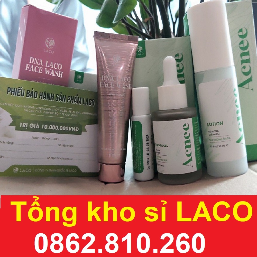 Bộ 3 chăm sóc da mụn LACO Acnee - [ Laco Tràm chà $ lá Neem serum skincare lotion acnee ]