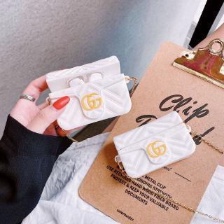 Vỏ bọc bảo vệ hộp sạc tai nghe Airpods hình túi xách có thương hiệu thời trang mềm mại đáng yêu