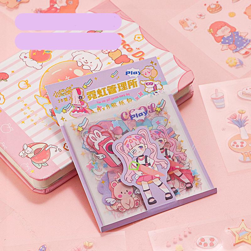 Bộ 20 Tấm Sticker Dán Trang Trí Hình Hoạt Hình Đáng Yêu