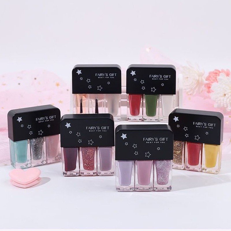 Combo 3 sơn gel bóng Teneme sơn móng tay nhiều màu Gift Fairy's siêu xinh SM12