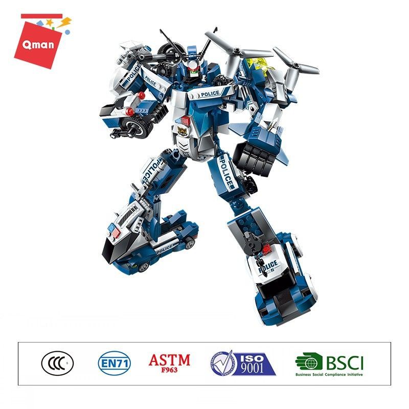 Bộ xếp hình lắp ráp Qman mô hình robot cảnh sát 1407