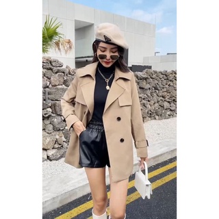 Chất vải đẹp - Áo Mangto Trench coat dáng ngắn [Có sẵn - Hàng Thiết Kế]