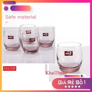 Bộ Cốc Màu Tím Thủy Tinh Chịu Nhiệt Dáng Bầu Lùn Deli ES1132P.