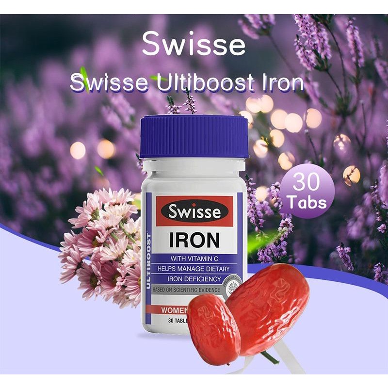 [Hàng chuẩn Úc] Viên uống bổ sung sắt Swisse ultiboost iron 30 viên của Úc