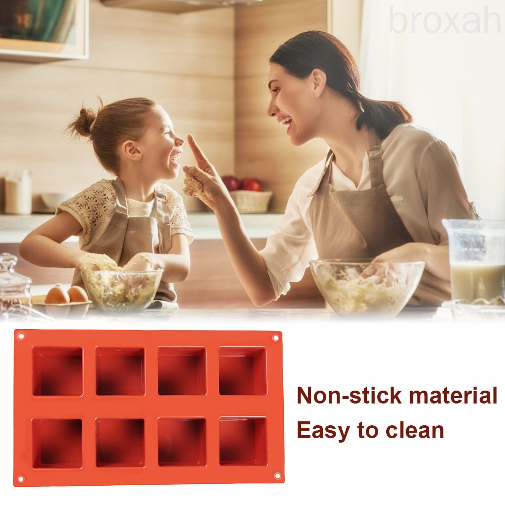 Silicone Khuôn Silicon Làm Bánh Mousse Hình Vuông 3d Tiện Dụng