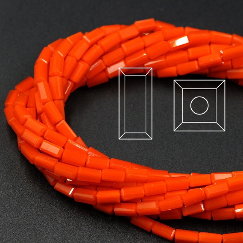 Set 80 hạt pha lê màu trơn kiểu vuông sử dụng làm đồ trang sức thủ công tiện lợi 3x6mm