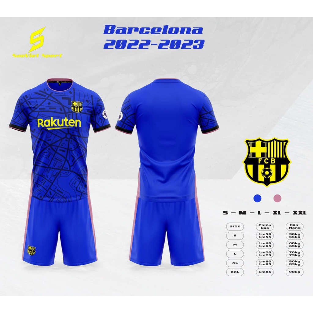 Quần áo Bóng Đá Sao Việt 2022 Barca Xanh Bích