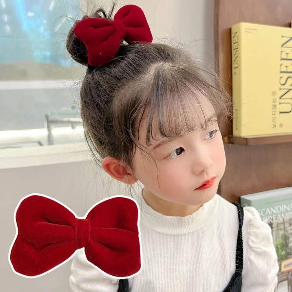 Kẹp Tóc Nơ Vải Nhung Tinh Tế Phong Cách Hàn Quốc Ngọt Ngào