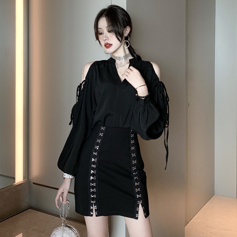 Chân váy bút chì cạp cao 2 hàng khuy cài mở được thanh lịch cá tính (Ms C5) | BigBuy360 - bigbuy360.vn