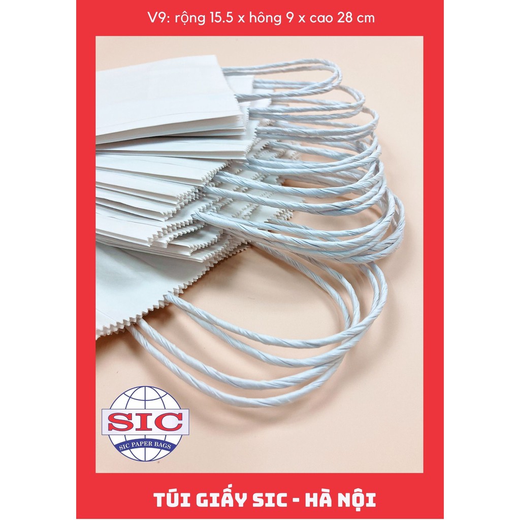 [SET 10 CHIẾC] TÚI GIẤY KRAFT V9: 15.5x9x28 CÓ QUAI ( ẢNH THẬT)