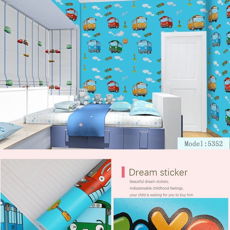 （10M * 0.45m）Giấy Dán Tường Tự Dính Họa Tiết Hoạt Hình Người Nhện  Trang Trí Phòng Ngủ Cho Bé