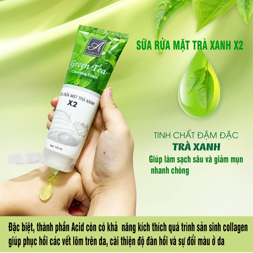 Sữa Rửa Mặt Tinh Chất Trà Xanh  - Giúp làm sạch da, Kiềm dầu, ngăn ngừa mụn