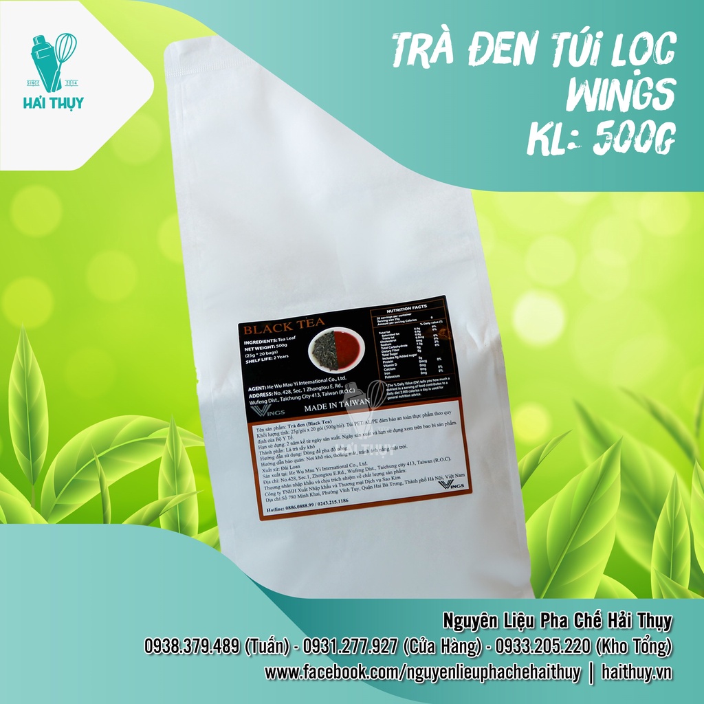 Trà Đen Túi Lọc Wings gói 500g