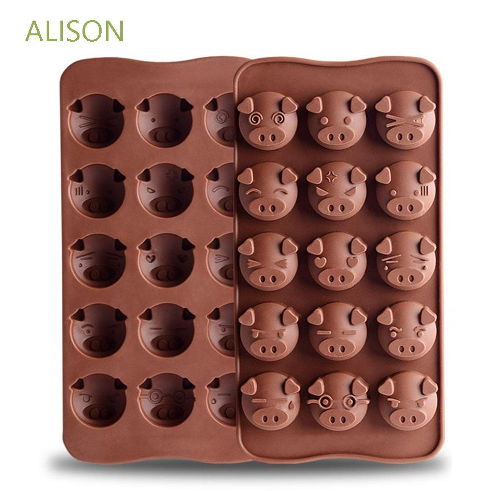Khuôn Silicone Làm Bánh / Sô Cô La / Xà Phòng Hình Chú Heo Vui Nhộn Nhiều Màu Chống Dính Diy