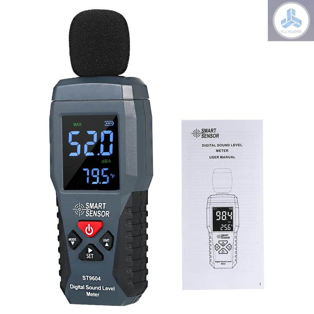 Máy đo thử nghiệm mức âm thanh SMART SENSOR kỹ thuật số mini hiển thị LCD 30-130dBA ST9604