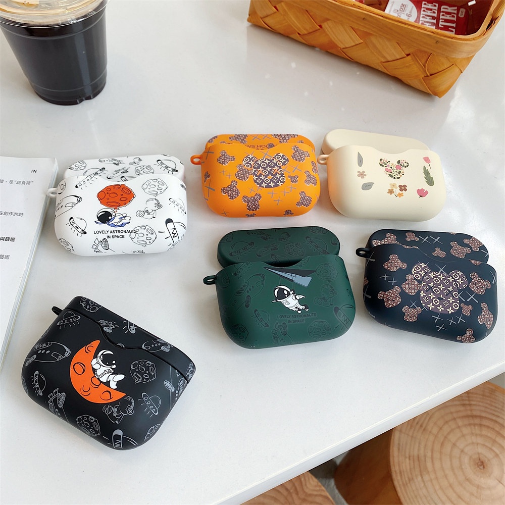 Vỏ bảo vệ hộp sạc tai nghe Bluetooth bằng PC cứng hình phi hành gia/chú gấu xinh xắn cho Sony WF-1000XM4/WF-1000XM3
