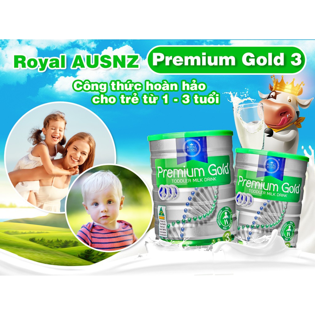 Sữa Hoàng gia úc Premium gold 1,2,3 (900g)
