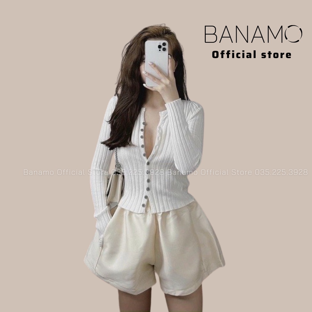 Áo len tăm 11 cúc dài tay nhiều màu thời trang Banamo Fashion 3423
