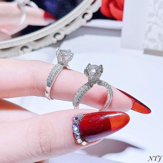 Nhẫn nữ nụ sen đá - bạc ta cao cấp dầy dặn