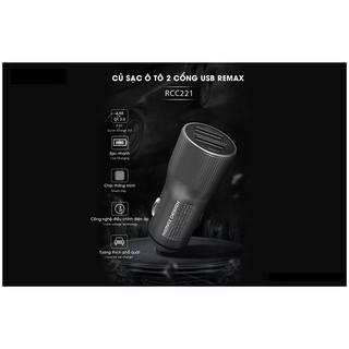 Adapter Sạc Ô Tô 2 Cổng Remax RCC221