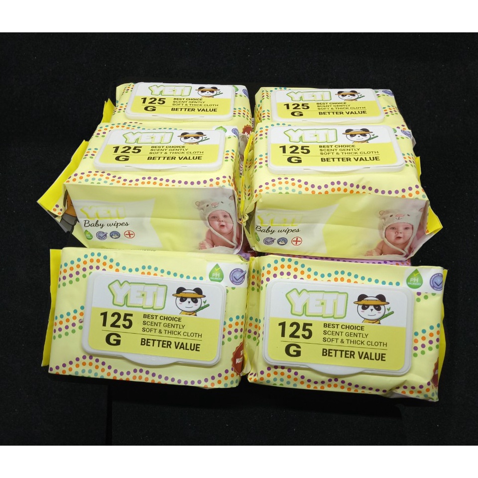 Set 20 gói Khăn ướt YETI125 TỜ, Màu ngẫu nhiên, Không mùi, Hàng xuất khẩu, Đặc biệt thích hợp dùng cho b