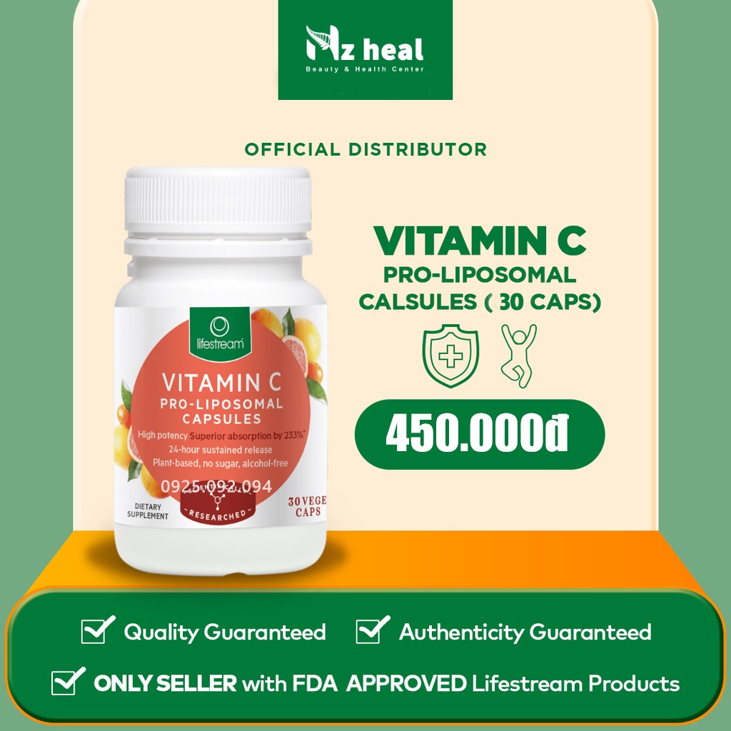 [Hỏa tốc] Viên Bổ Sung Vitamin C Lifestream Vitamin C Pro Liposomal (30 viên)