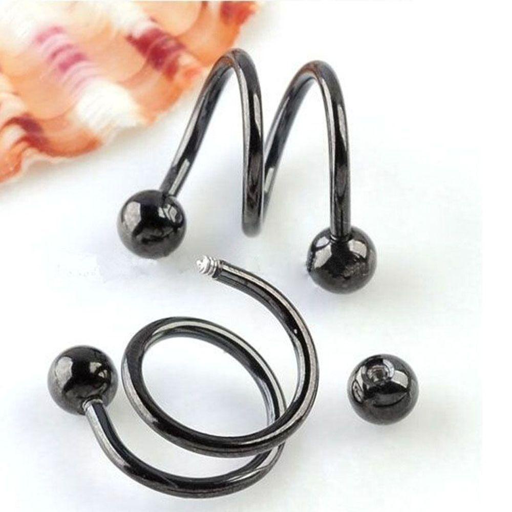 Bộ 2 Khuyên Mũi Xoắn Ốc Bằng Thép Không Gỉ Thời Trang