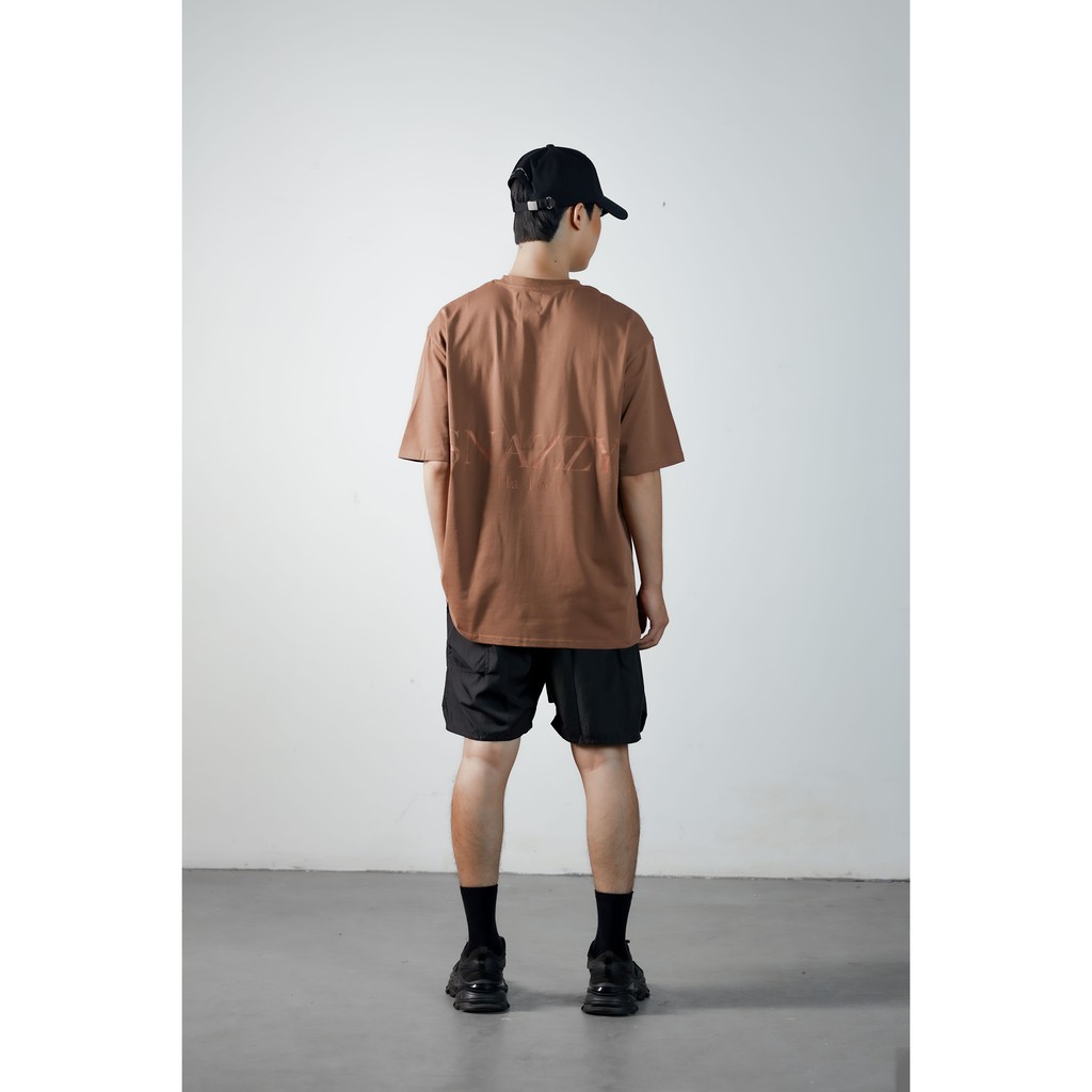 Áo Thun Nam Cổ Tròn Vải Cotton Dày Dặn Tay Ngắn Snazzy Nâu Đá