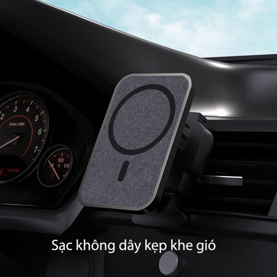 Giá đỡ điện thoại ô tô kiêm sạc không dây nam châm rubidi cao cấp,Sạc không dây trên xe hơi bằng một tay